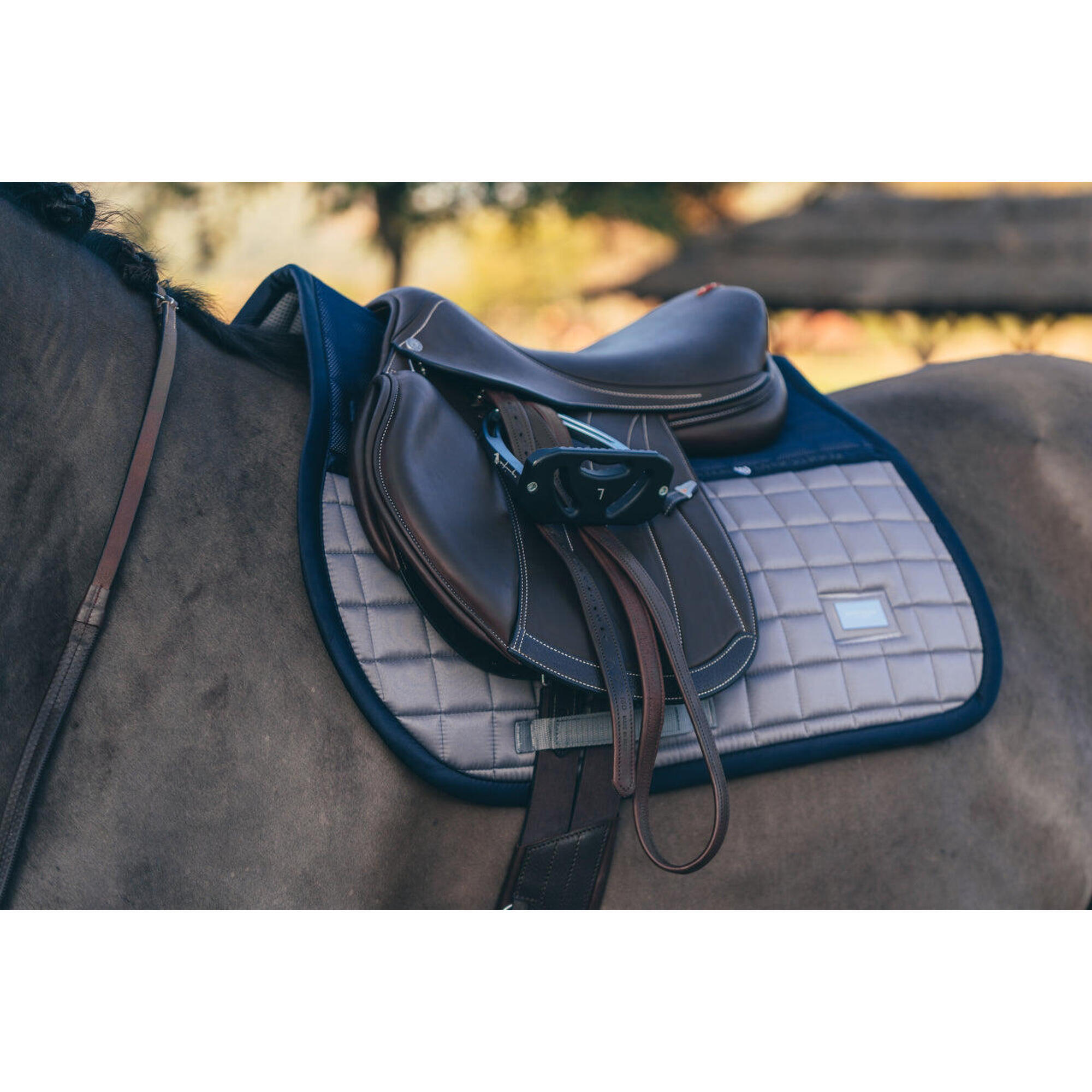 Equestrian Stockholm - Tapis De Selle Sportive Blue Ash - Equestrian Stockholm - Tapis De Selle - Bleu|gris - Fs - Decathlon