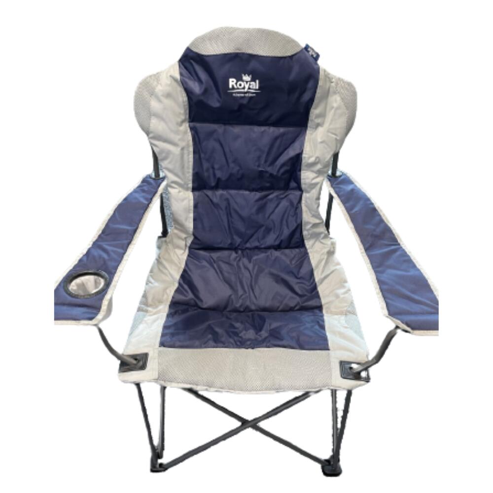 Royal Leisure Outdoor Camping President Chair (Blue/Silver) ROYAL
