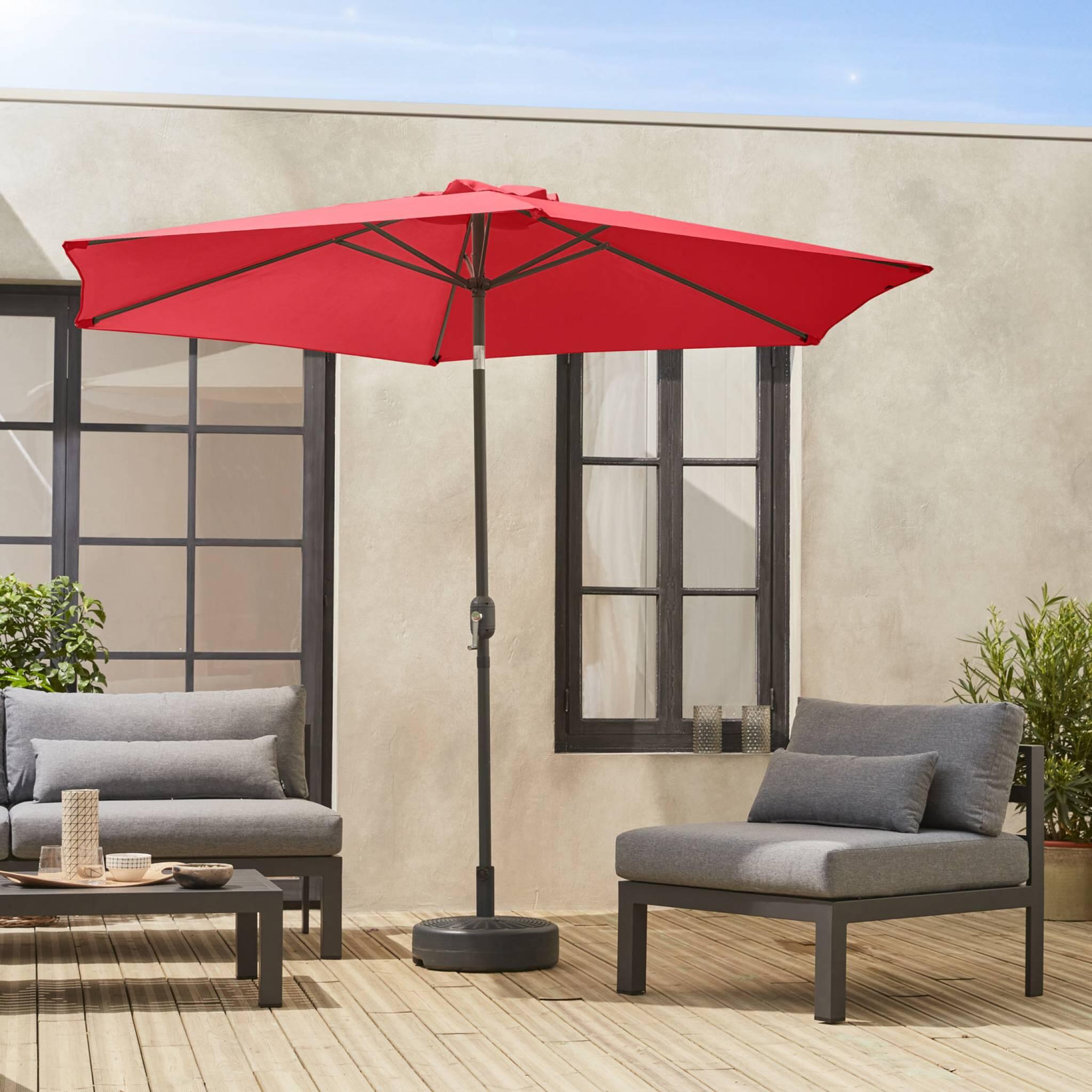 Parasol redondo, 3x3m, Rojo 2/6