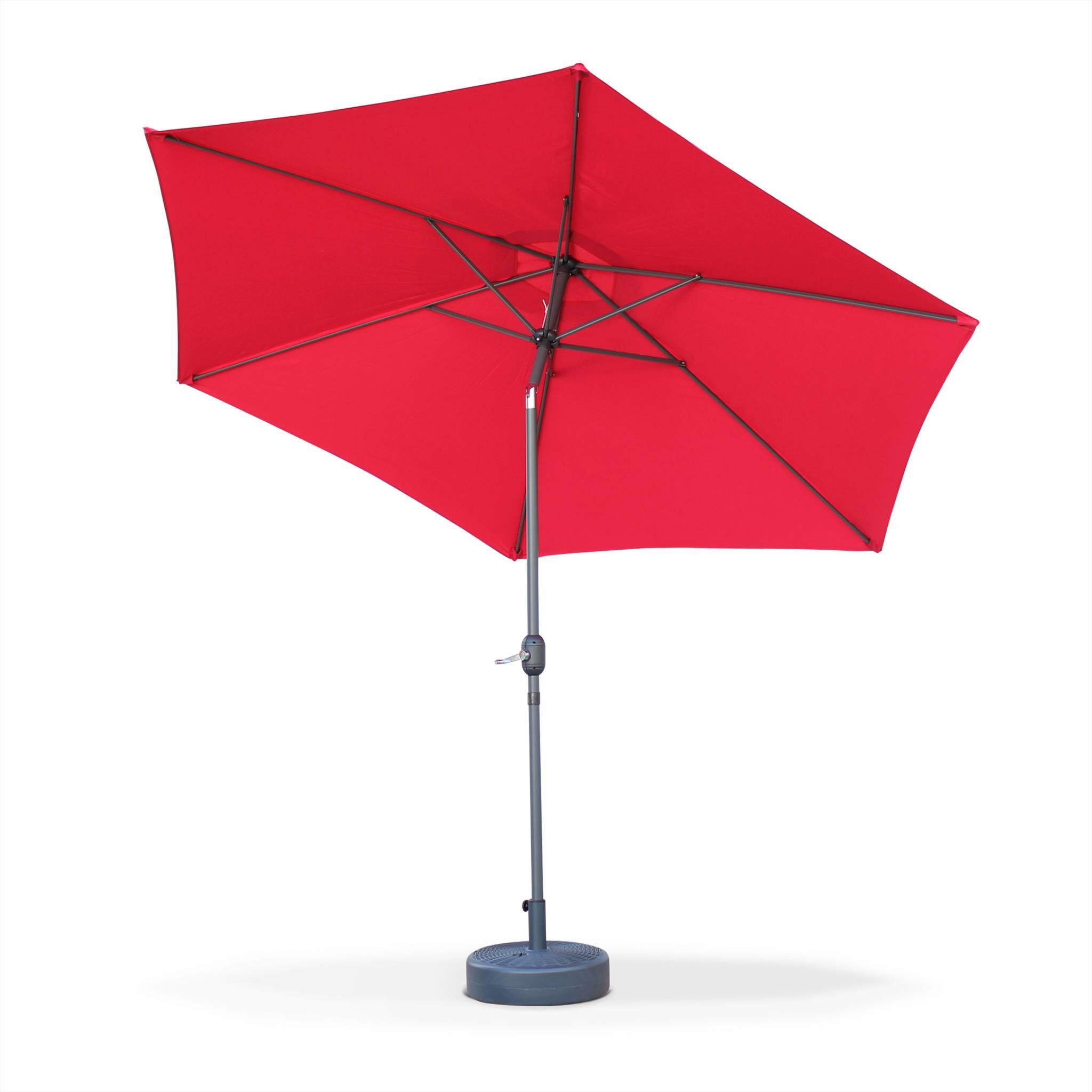 Parasol redondo, 3x3m, Rojo 4/6
