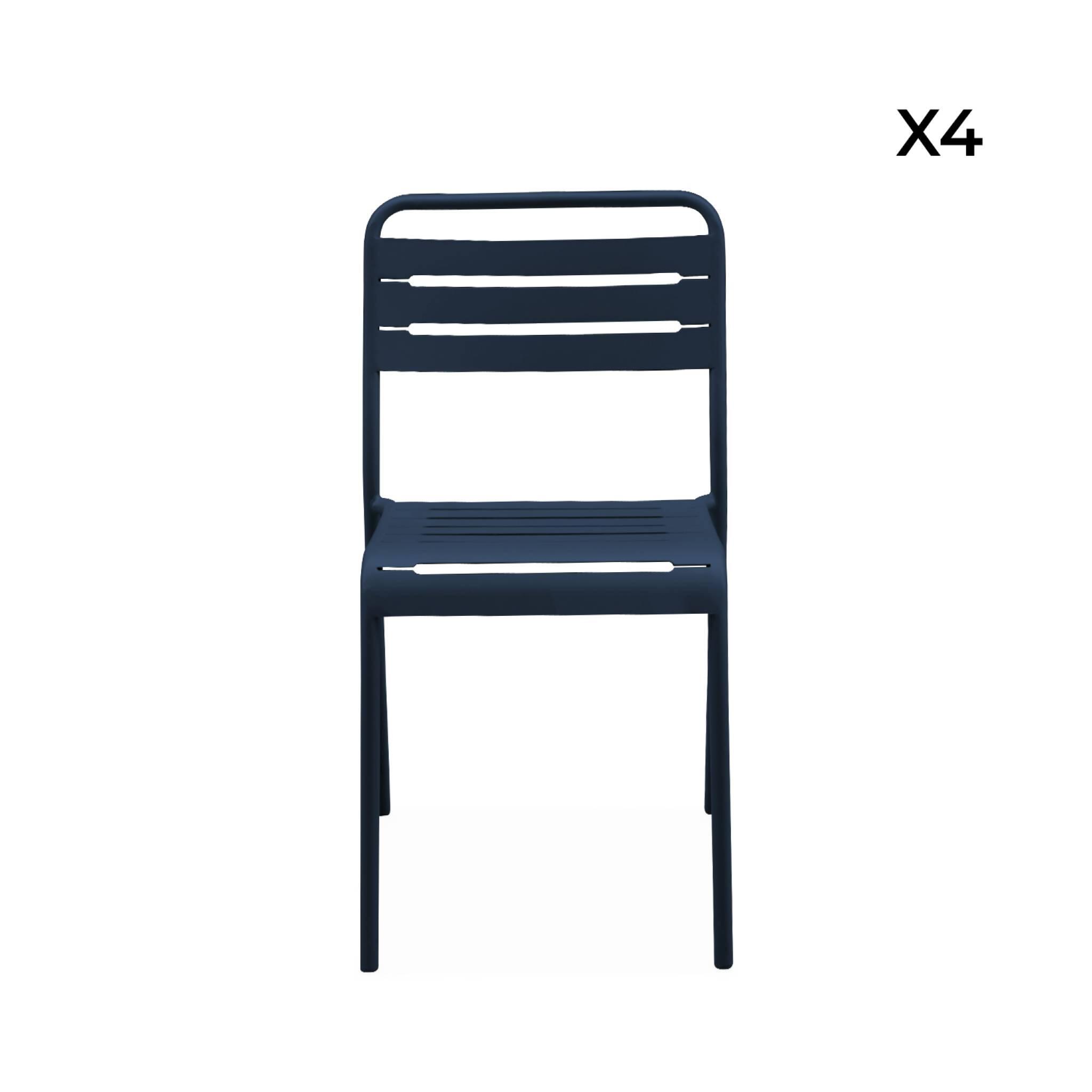 Cadeira de jardim em aço, set de 2, Bleu marine 4/6