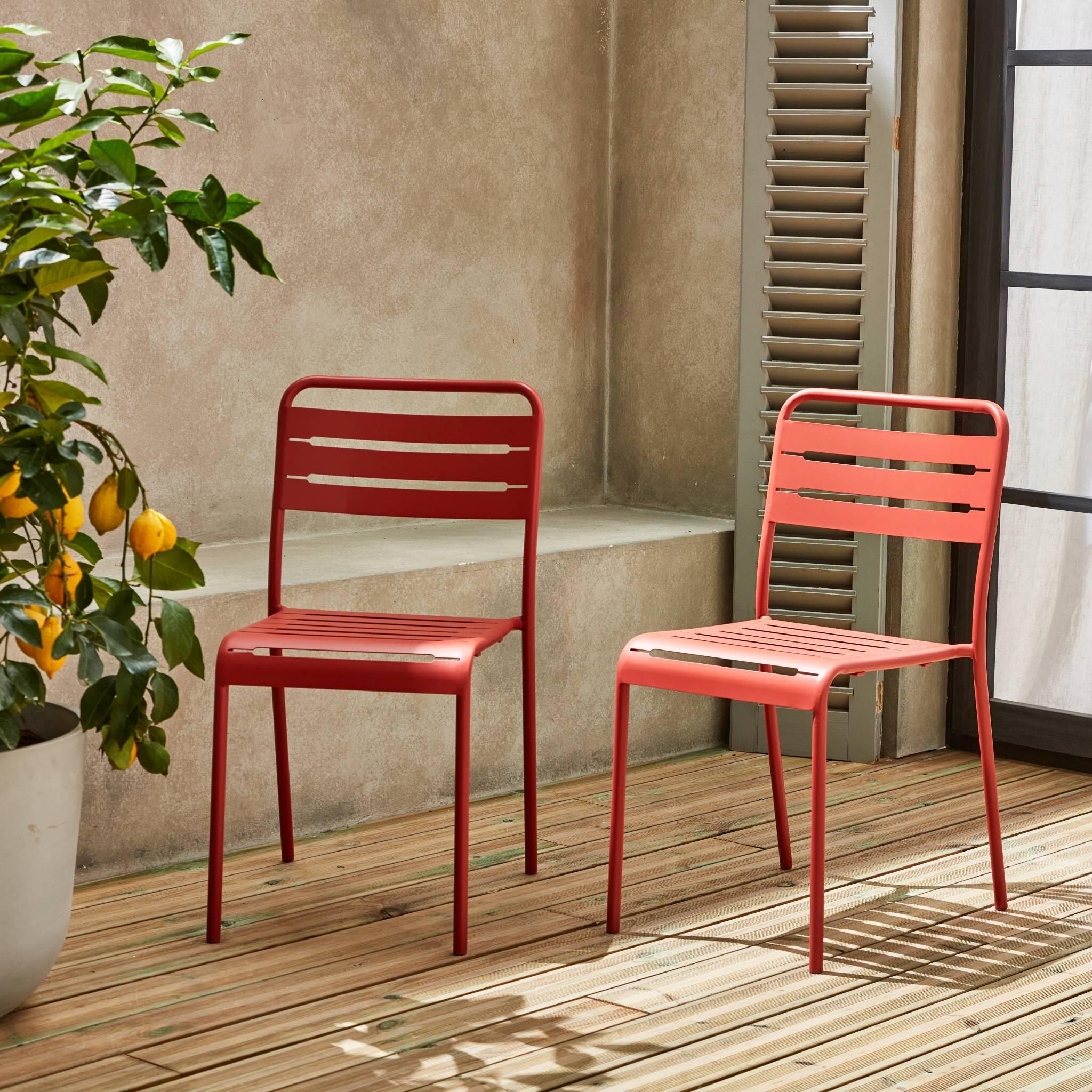 Cadeira de jardim em aço, set de 2, Terra Cotta 4/6