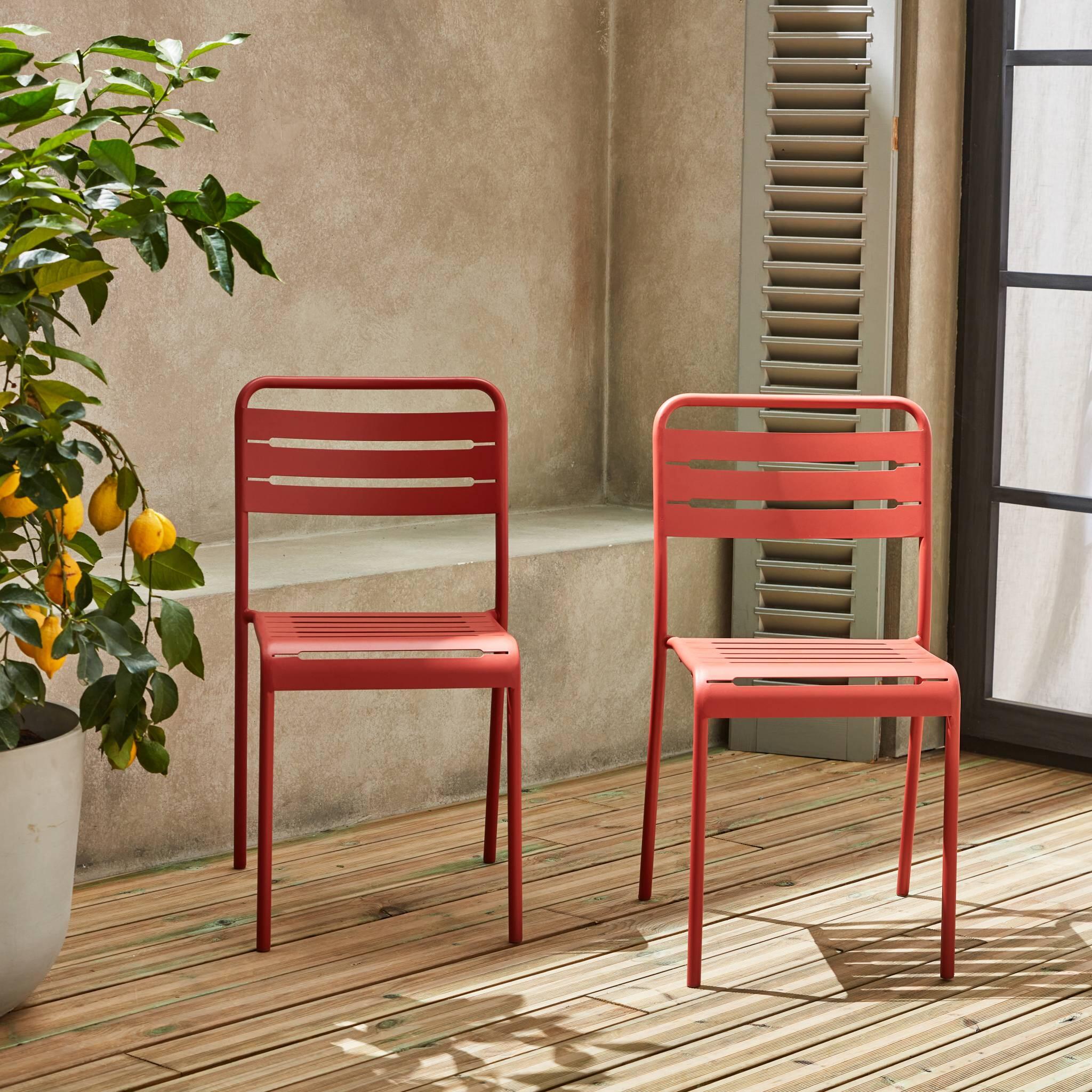 Cadeira de jardim em aço, set de 2, Terra Cotta 2/6