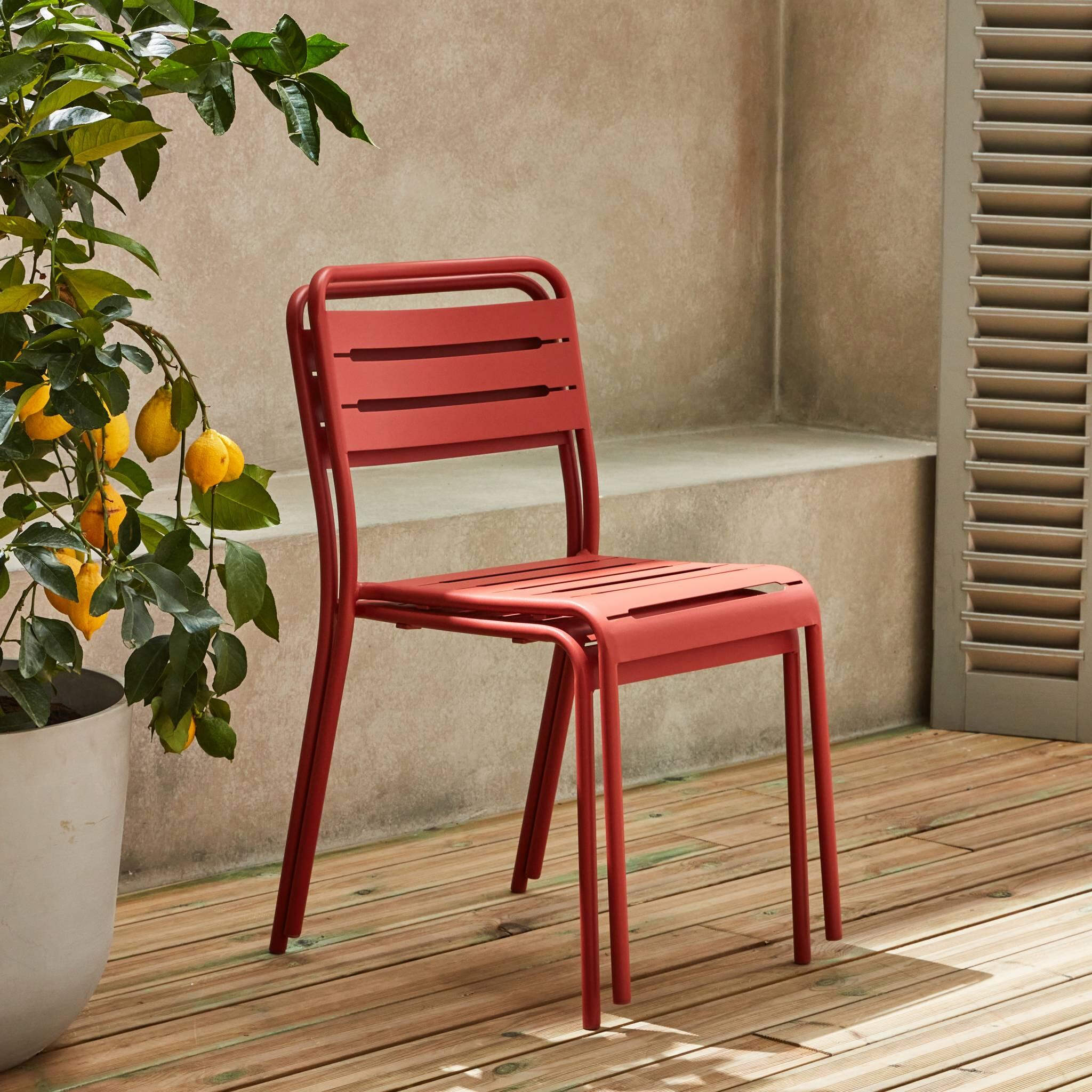 Cadeira de jardim em aço, set de 2, Terra Cotta 3/6