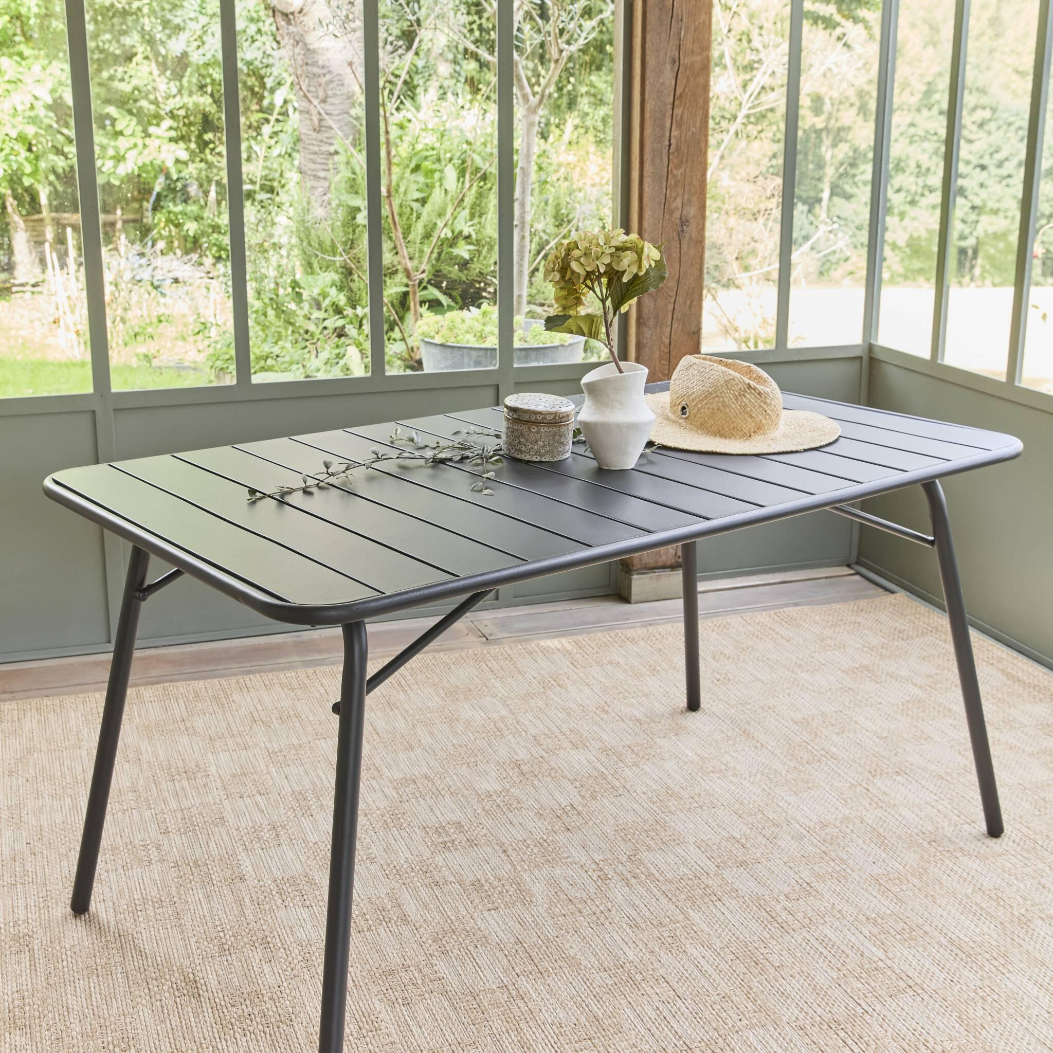 Mesa de jardim dobrável metálica, 140cm, Antracite 2/6