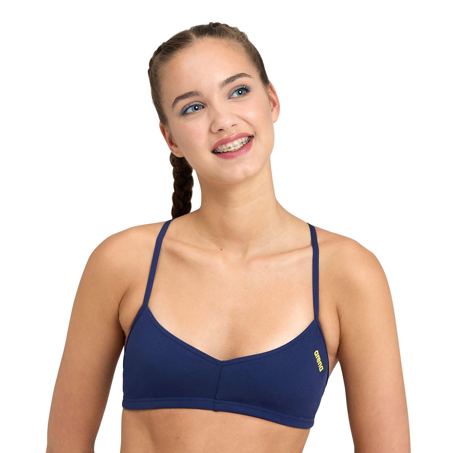 Arena - Top De Natation Femme - Bandeau Live R - Brassière De Bain - Bleu|jaune - 40 M - Decathlon