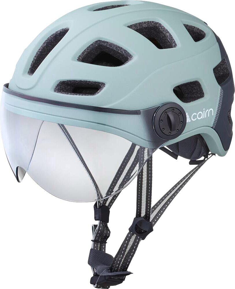CAIRN Casco Cairn Quartz Visor Transparent LED USB Turchese