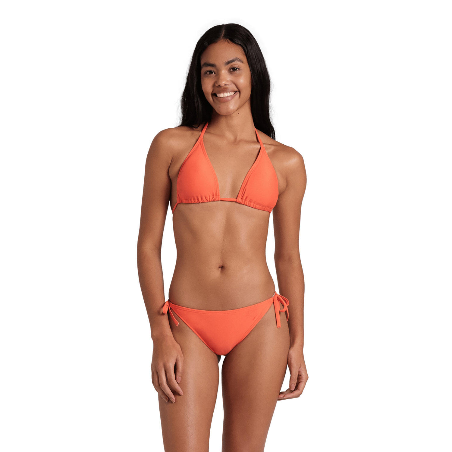 Arena - Maillot De Bain Deux-pièces Femme - Team Stripe String Bikini Triangle - Maillot De Bain 2 Pièces - Orange - 36 Xs - Decathlon