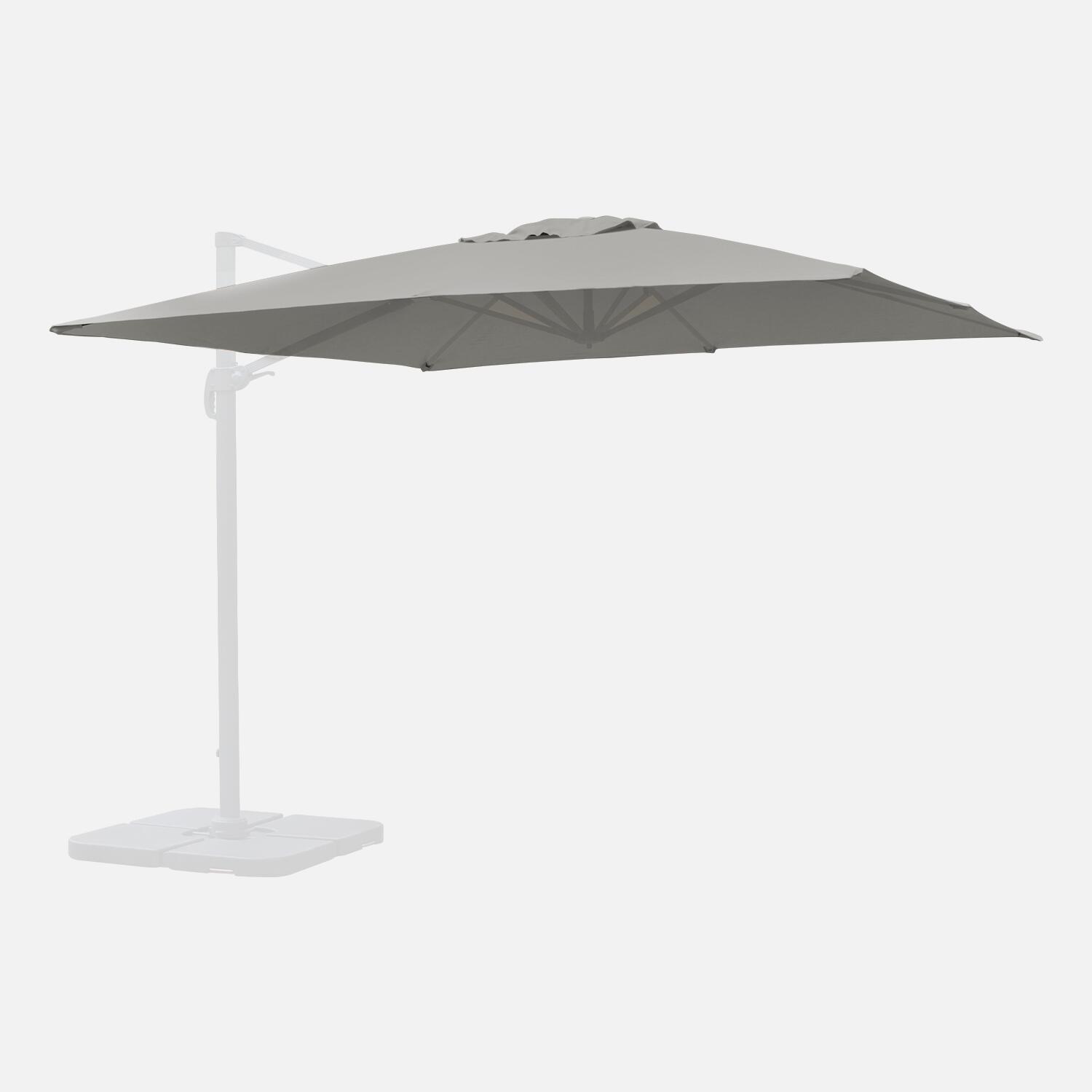 Lona de 3x3m sombrilla cuadrada desplazada, Gris 1/4