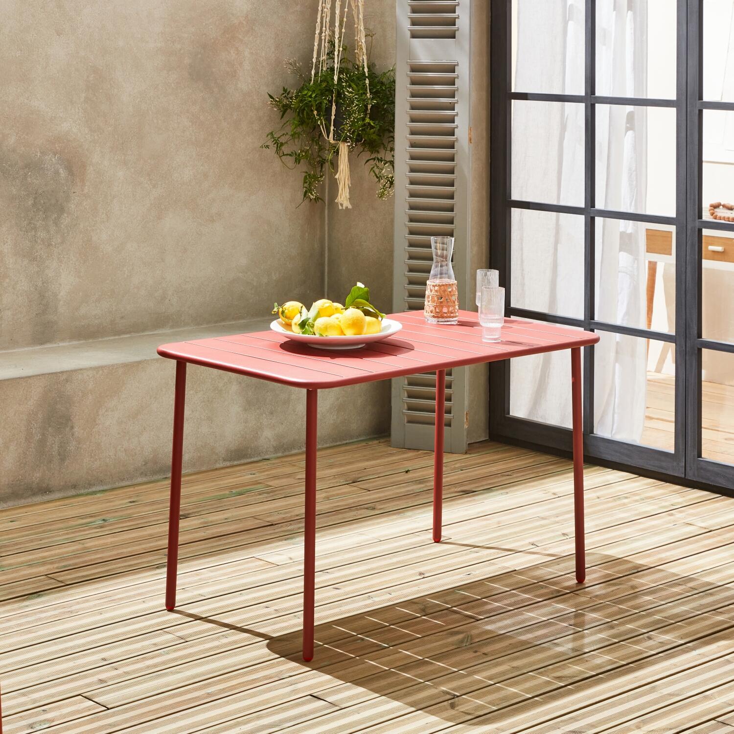 Mesa de jardim metálica de 4 lugares, Terra Cotta