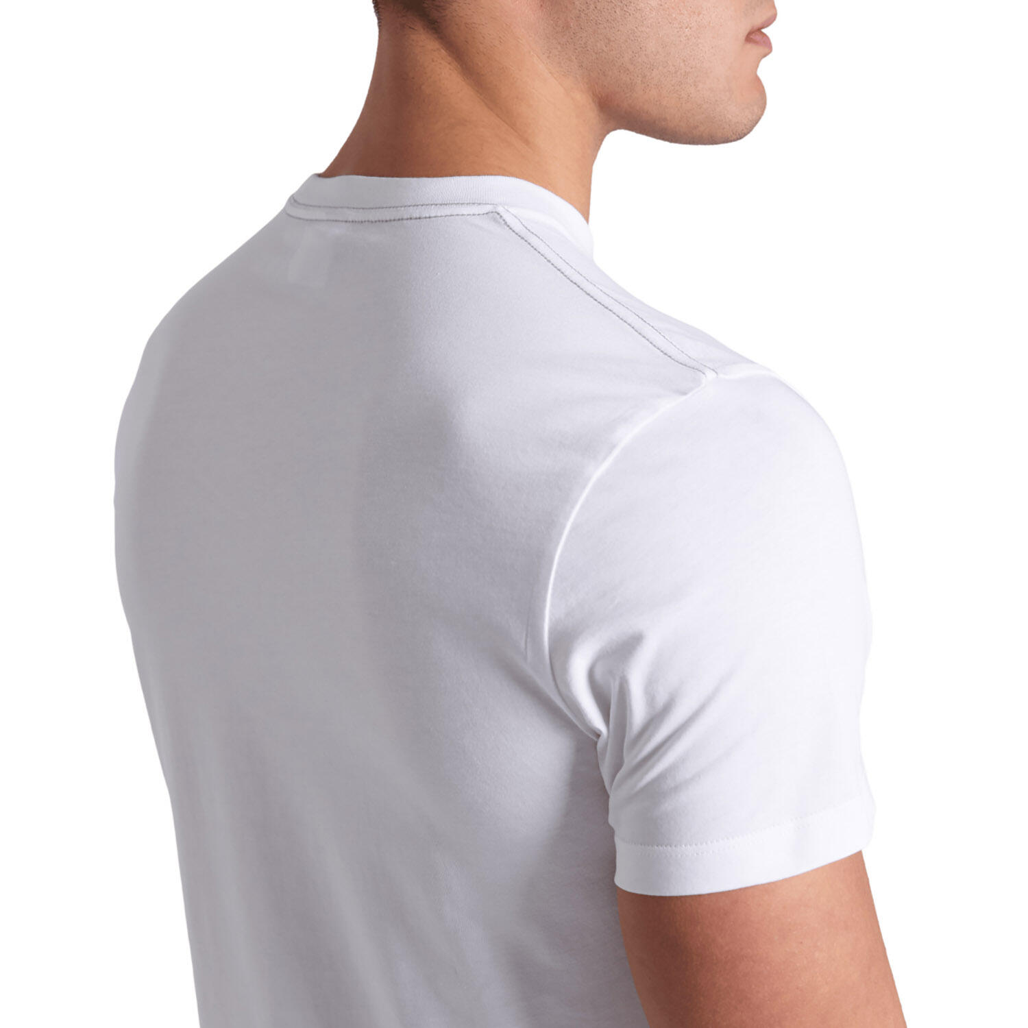 M T-Shirt Solid Cotton - white/water monogram 5/7