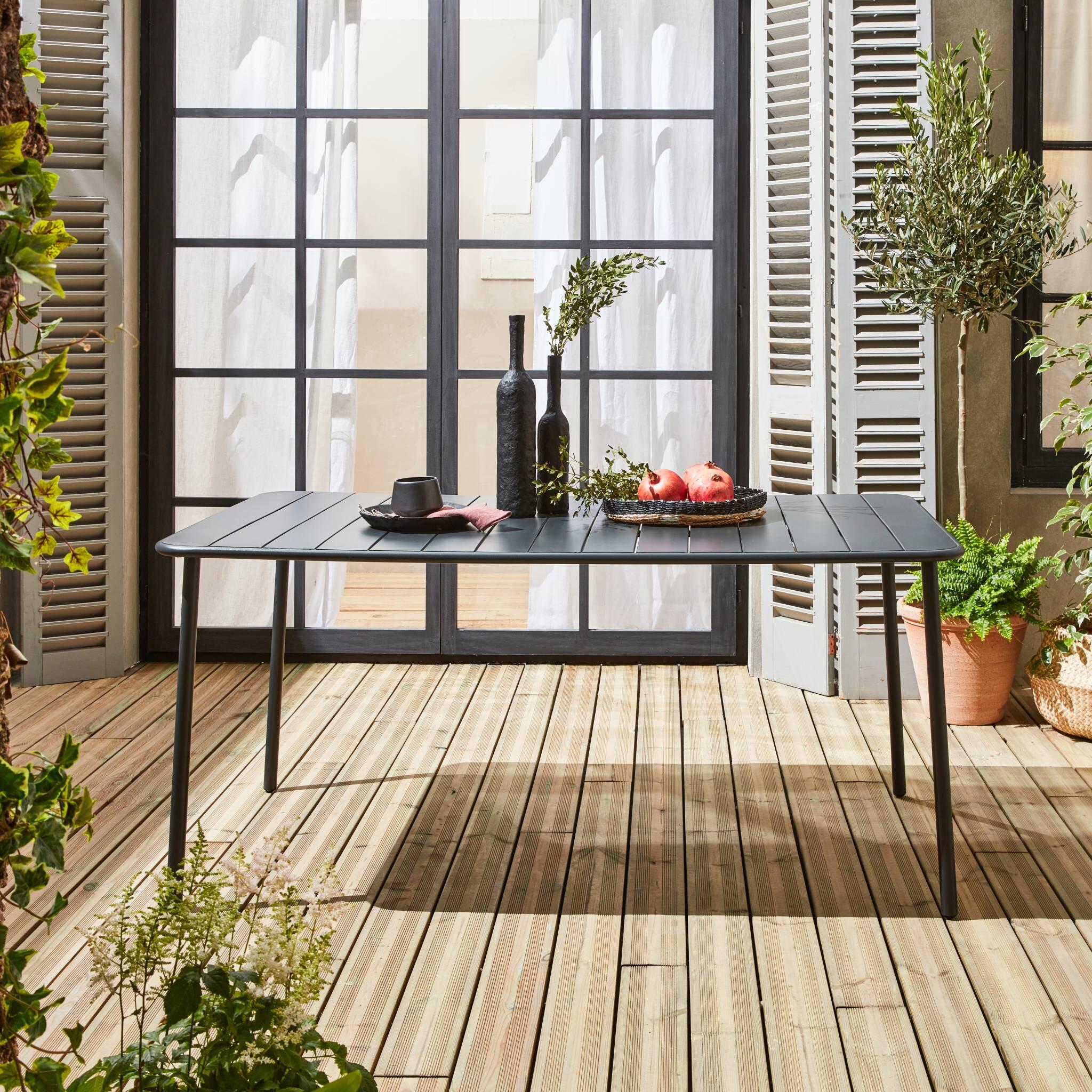 Mesa de jardim metálica de 6-8 lugares, Antracite 3/6