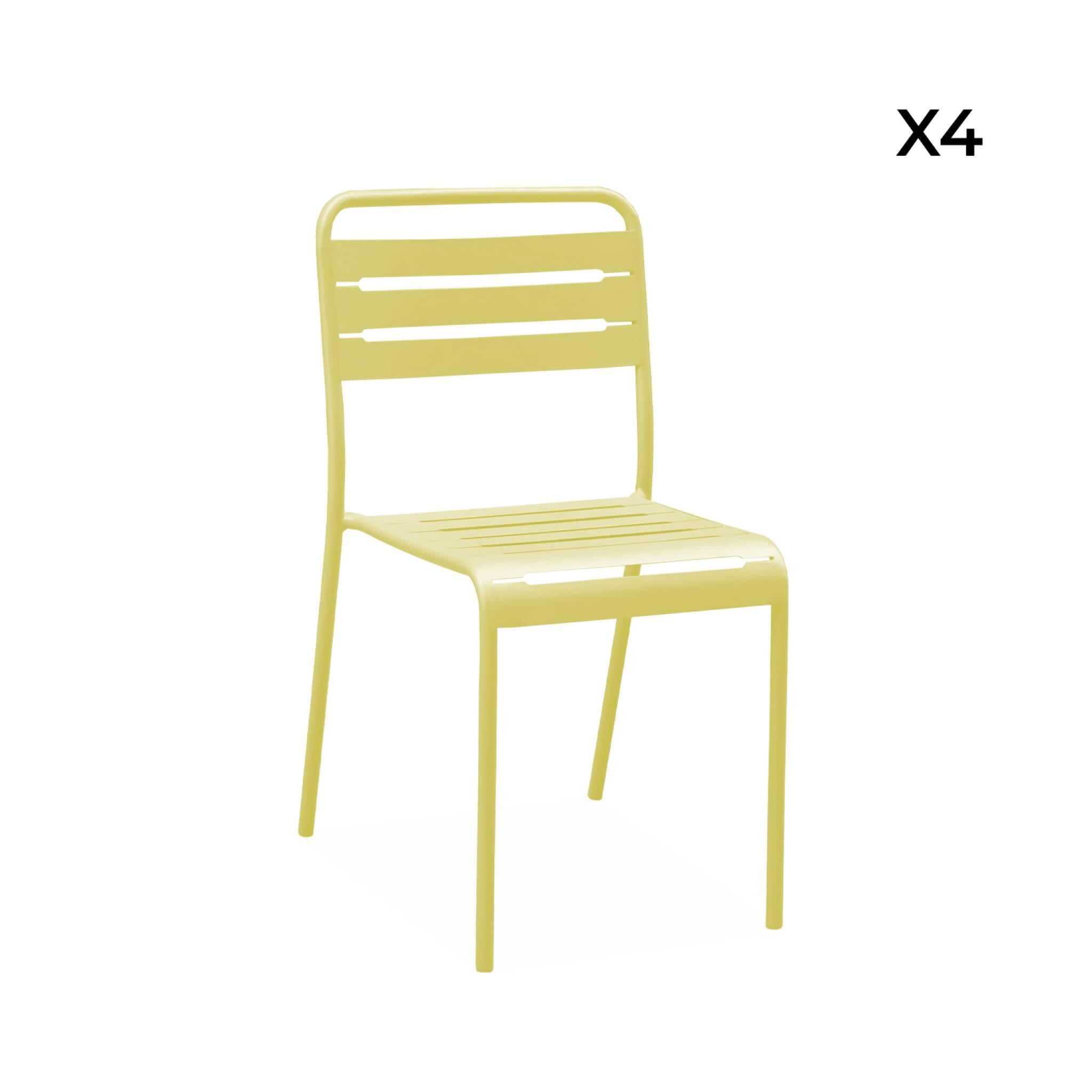 Cadeira de jardim em aço, set de 2, Amarelo 4/6