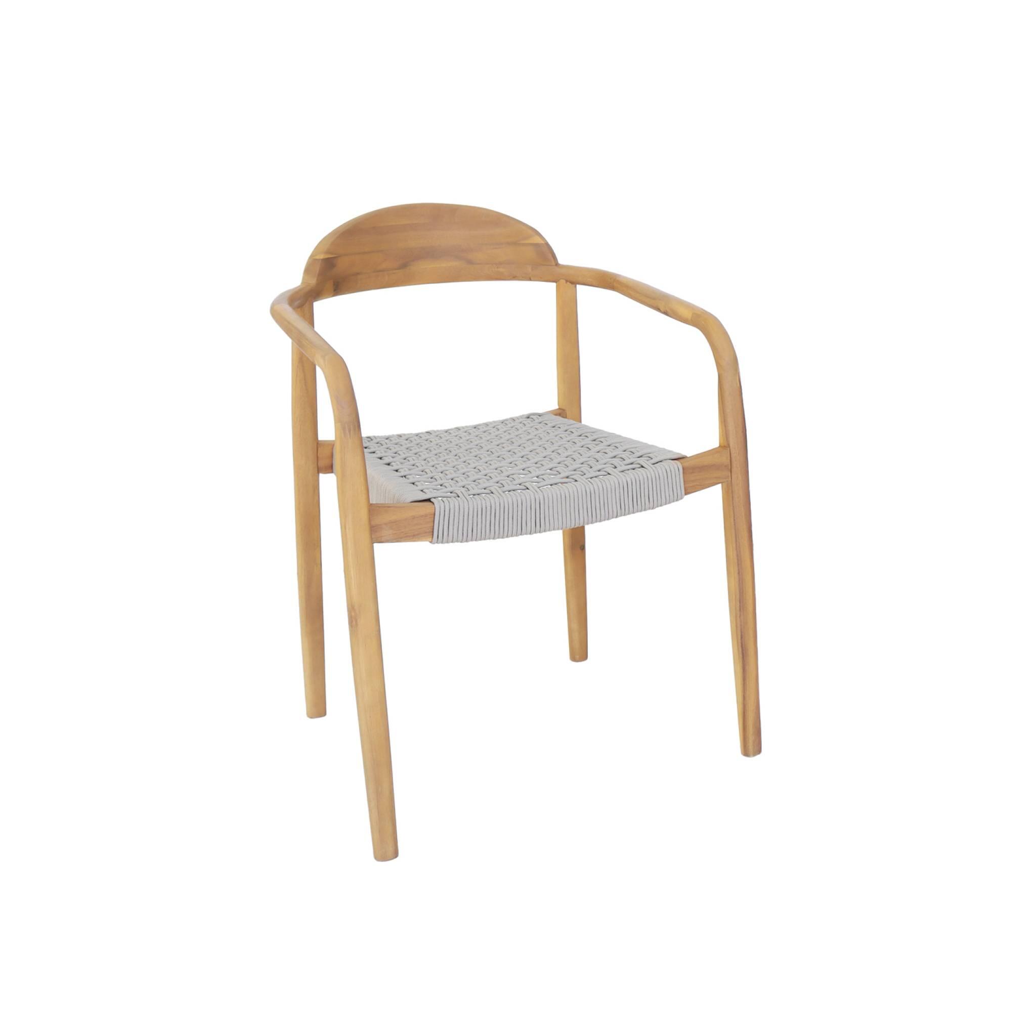 Cadeira de madeira de acácia, set de 2, Beige 5/6