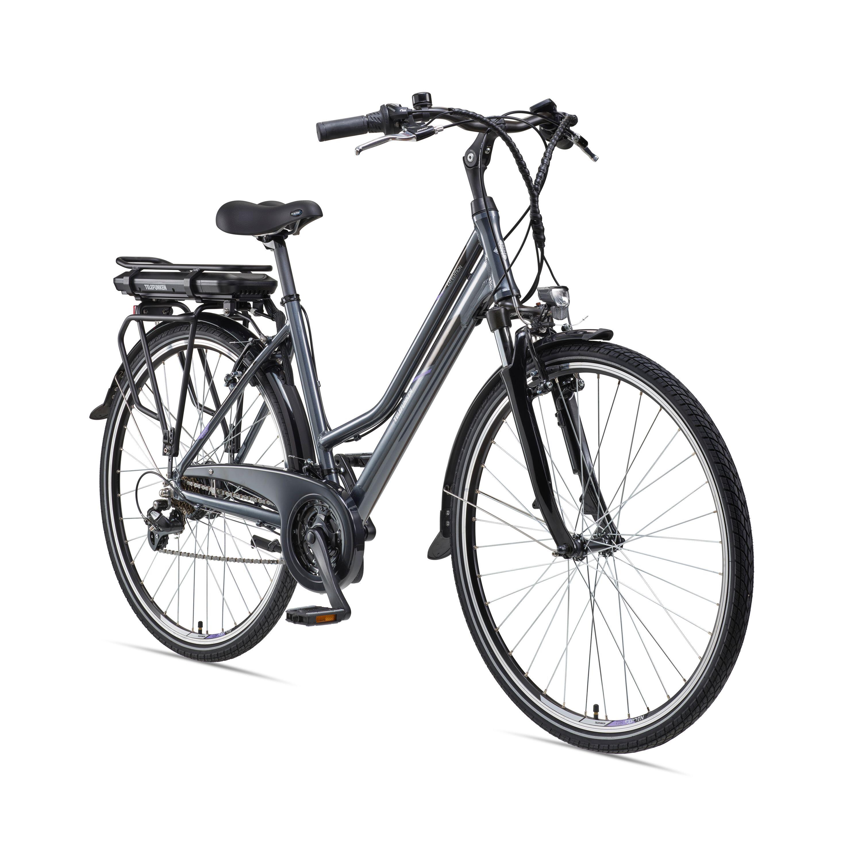TELEFUNKEN E-Bike XT480 28 Zoll 21-Gang Pedelec Trekking Touren Elektrofahrrad Damen grau