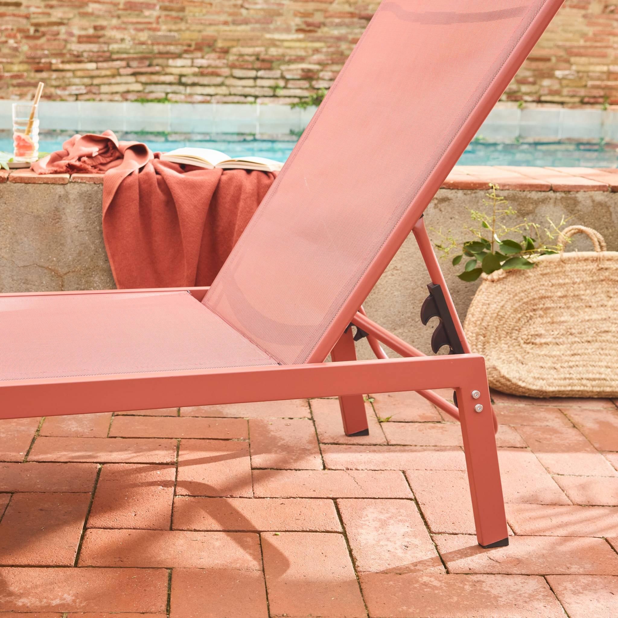 Transat de aço multi posições, set de 2, Terracota 3/6