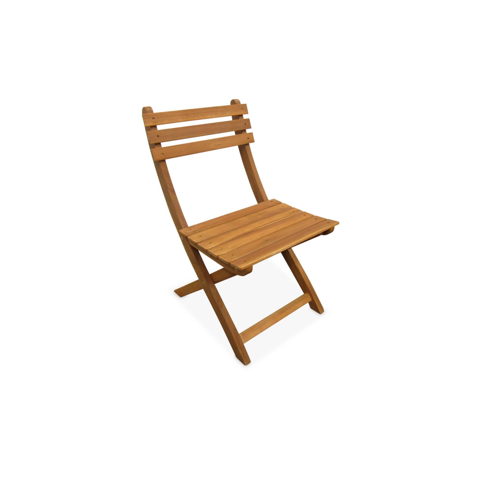 Conjunto mesa de jardín plegable de madera ovalada con 6 sillas, Madera 2/4