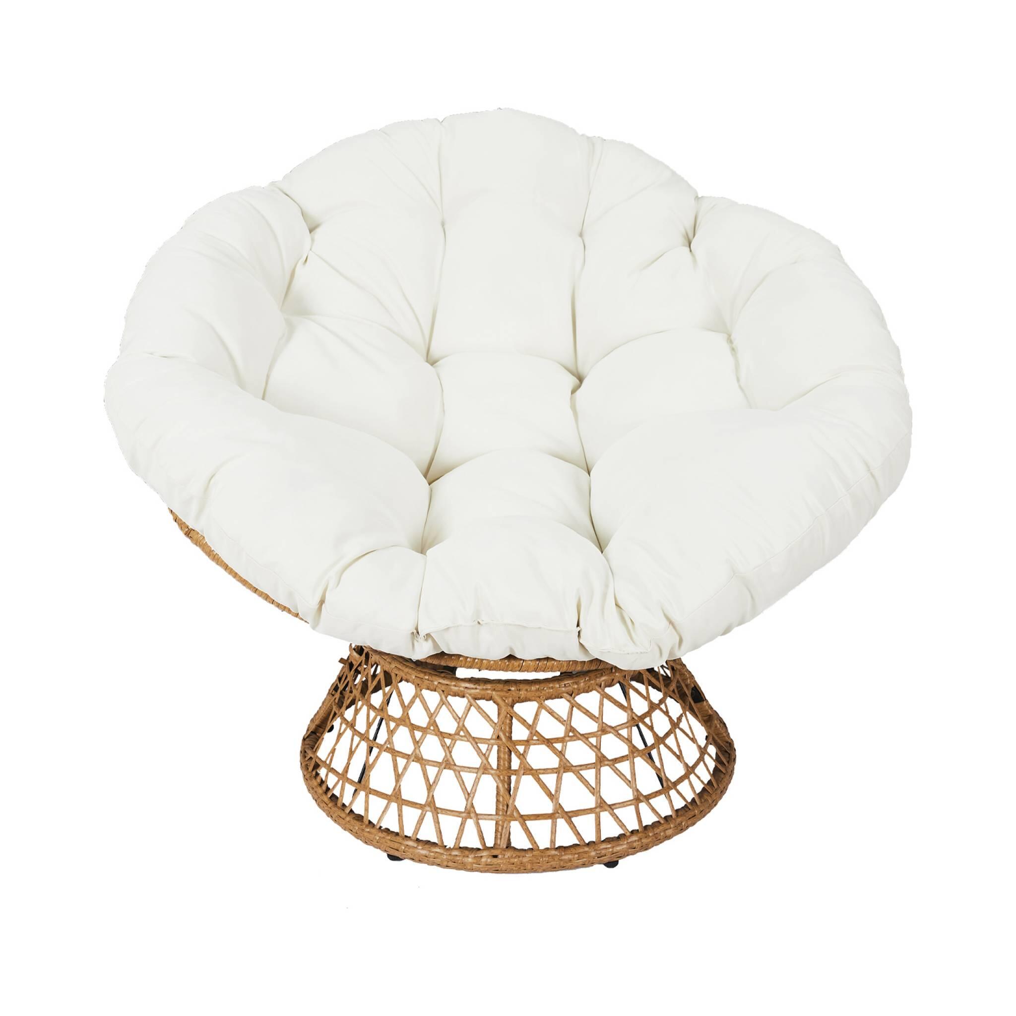 Cadeirão Papasan em polyrotin, loveuse exterior/interior, 96cm, Cru 4/6