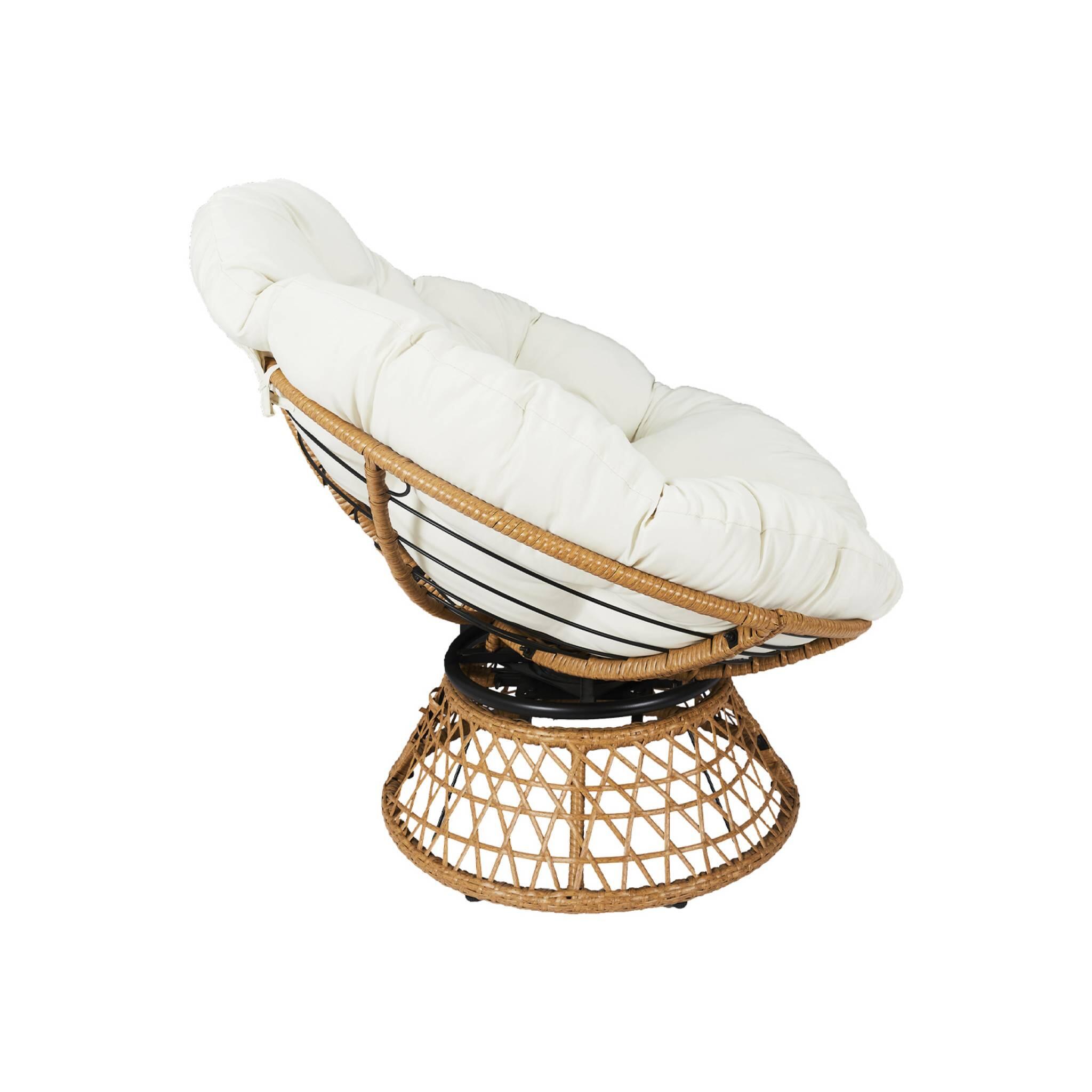 Cadeirão Papasan em polyrotin, loveuse exterior/interior, 96cm, Cru 5/6