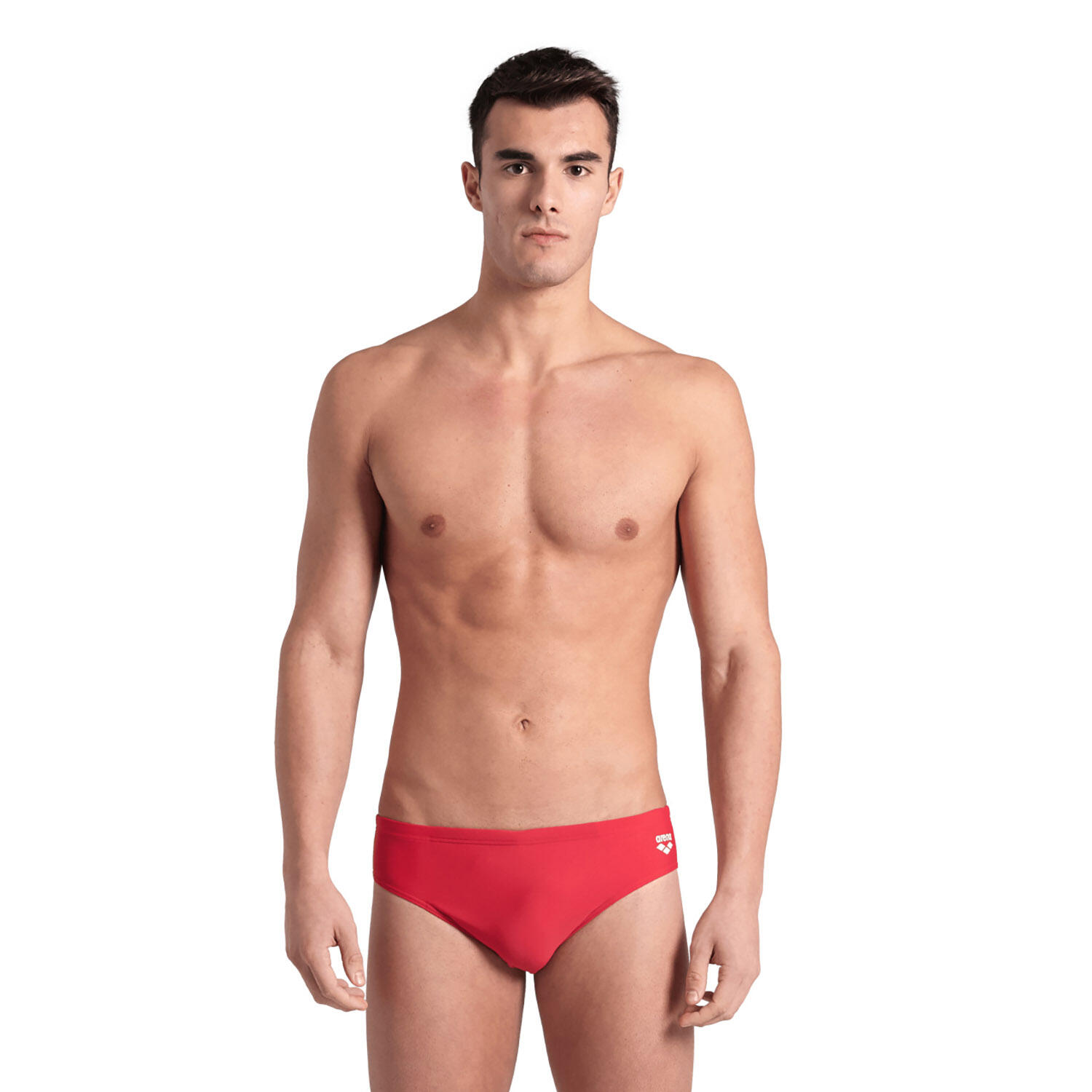 Arena - Slip De Bain Homme - Icons Solid - Maillot De Bain 1 Pièce - Blanc|rouge - 95 - Decathlon