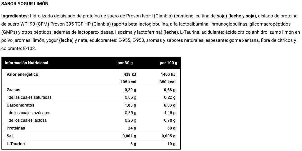 Hydrolyzed iso protein - 1kg Iogurte Limao da VitoBest 4/4