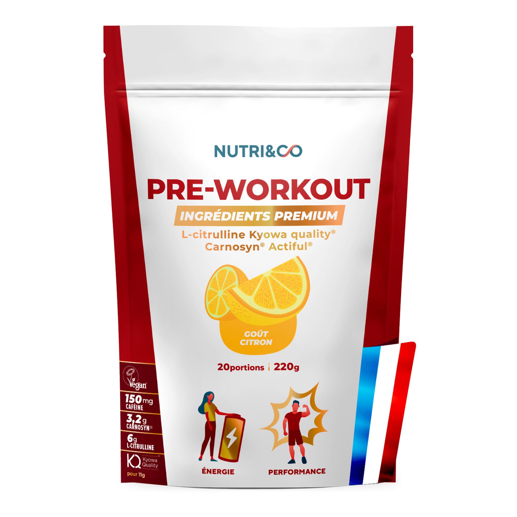 Pre-Workout en Poudre - Goût Citron - 220g 1/3