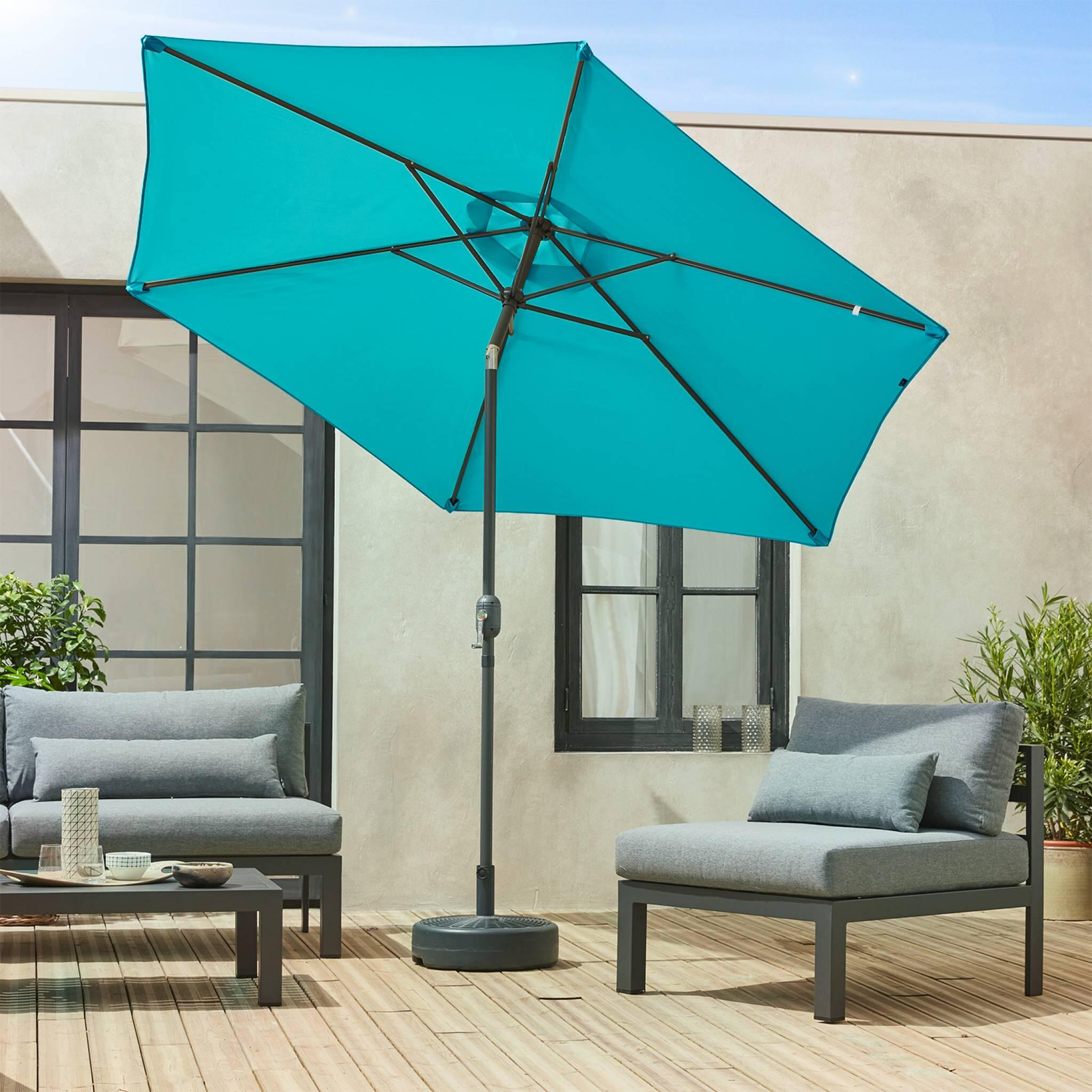 Parasol redondo, 3x3m, Turquesa 3/6