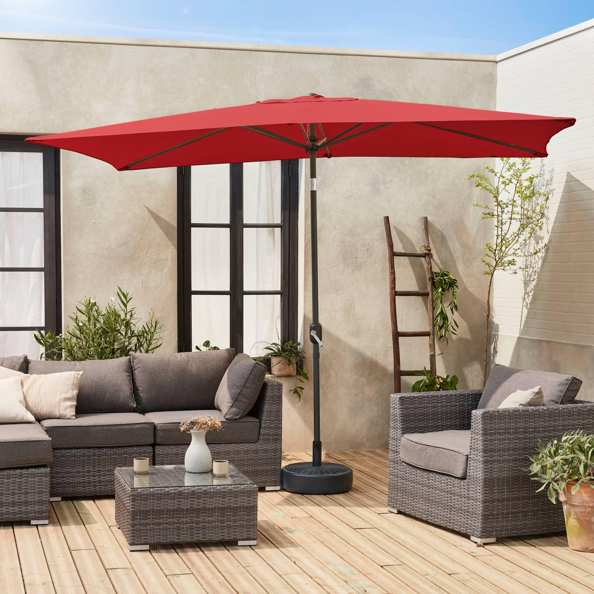 Parasol rectangular, 2x3m, Rojo 2/6