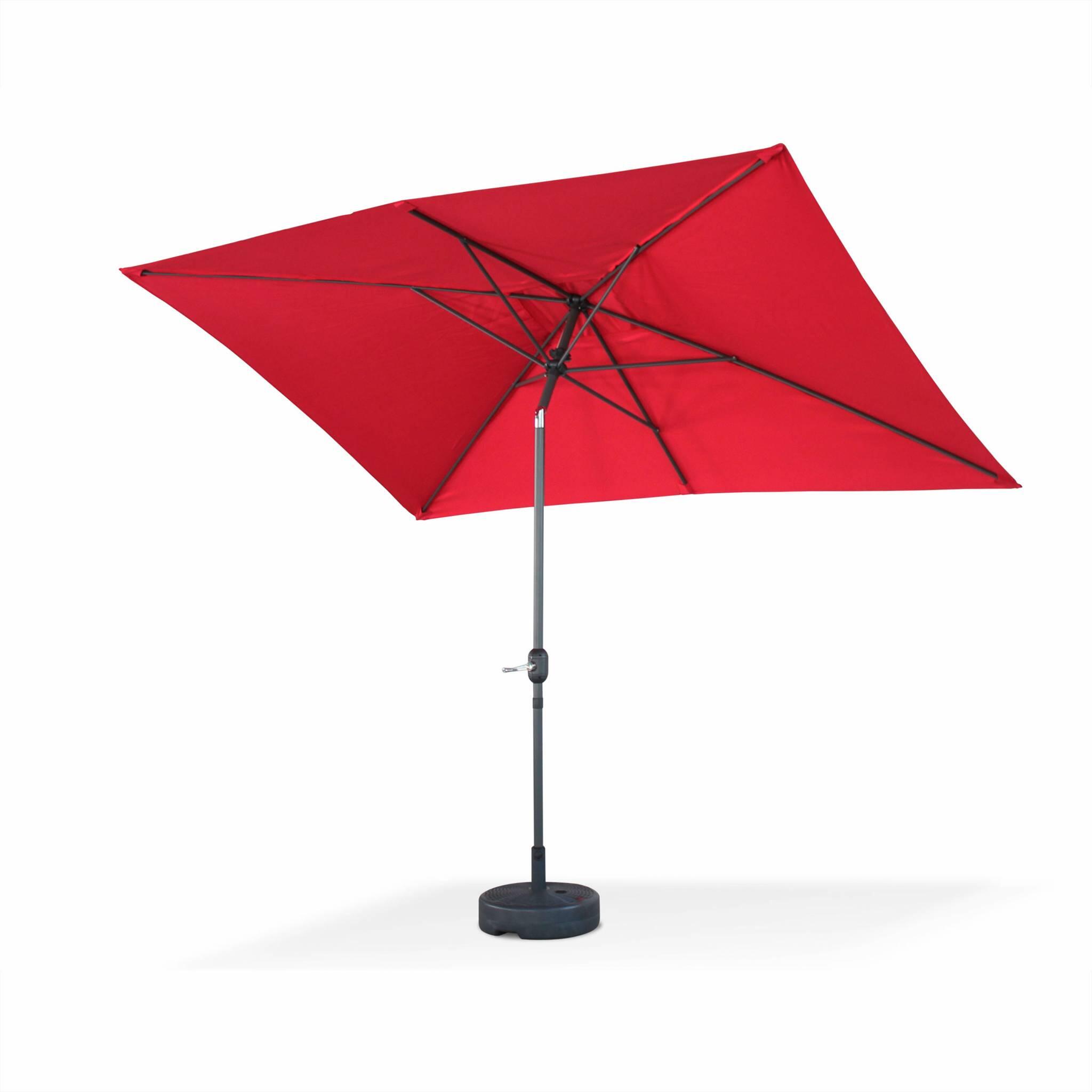 Parasol rectangular, 2x3m, Rojo 3/6