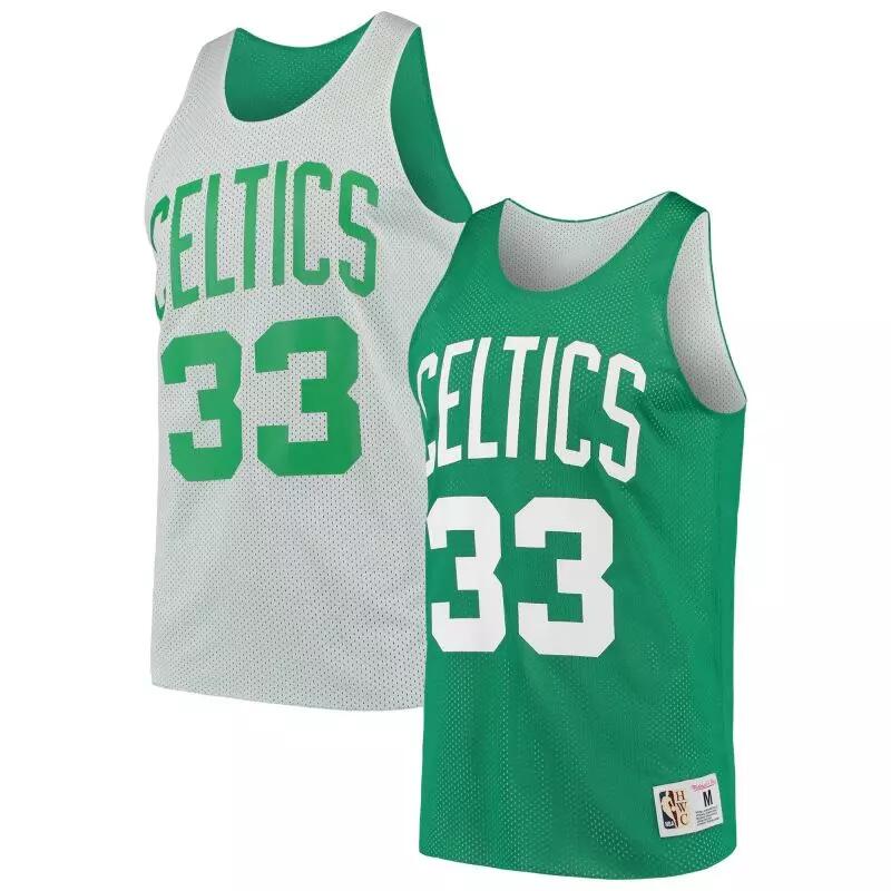 Maillot NBA Réversible Larry Bird Boston Celtics Mitchell & ness Vert 4/4