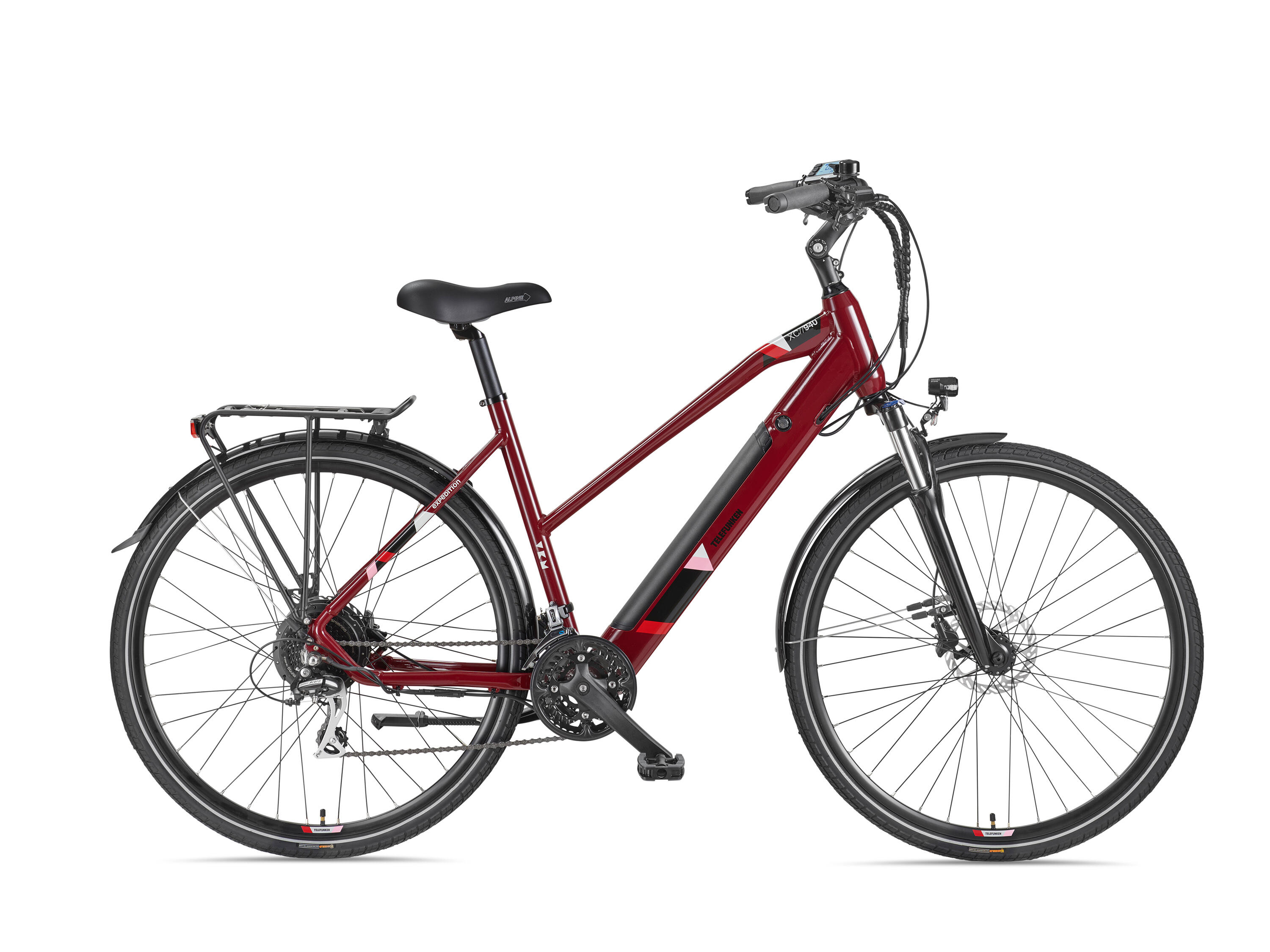 E-Bike XC940 28 Zoll 24-Gang Pedelec Trekking Touren Elektrofahrrad Damen rot 2/7