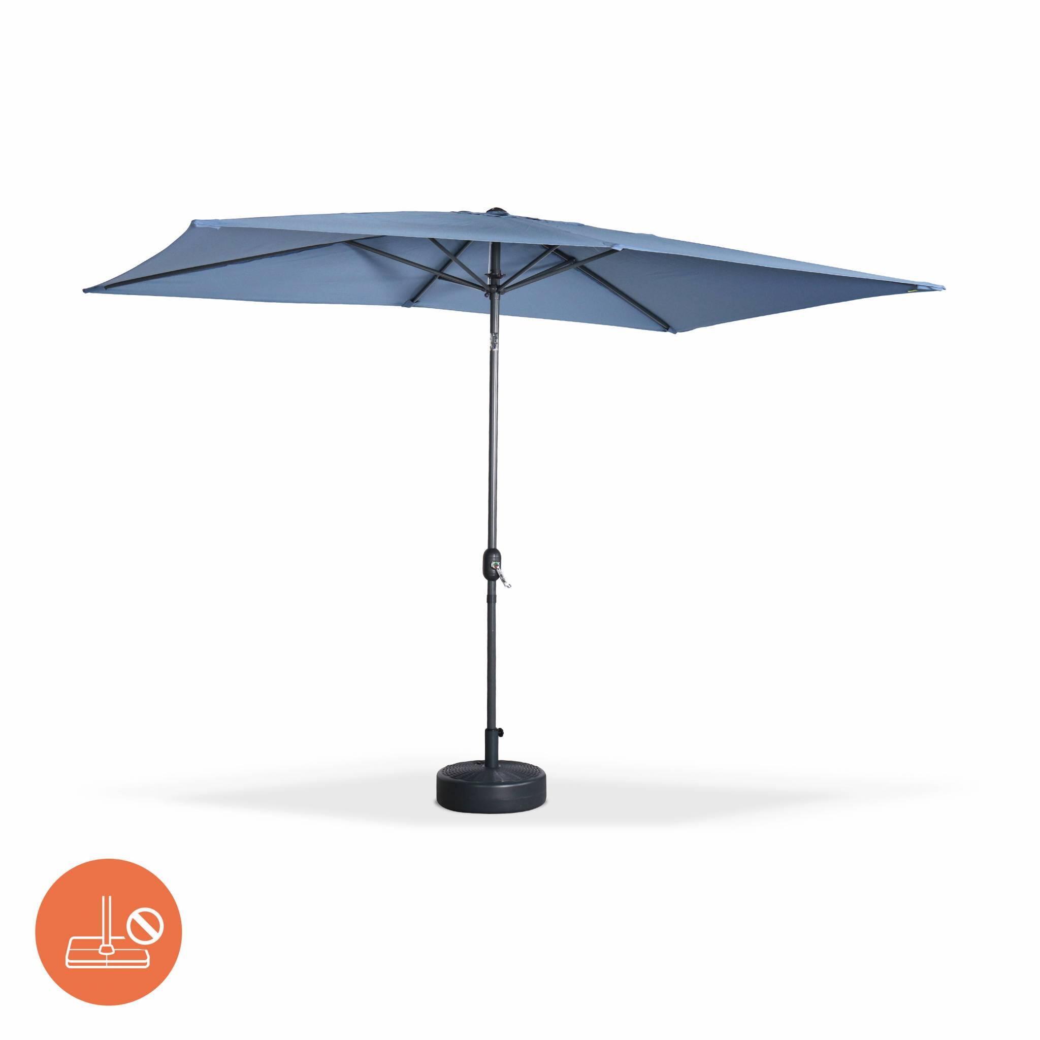 Parasol rectangular, 2x3m, Azul gris 3/6