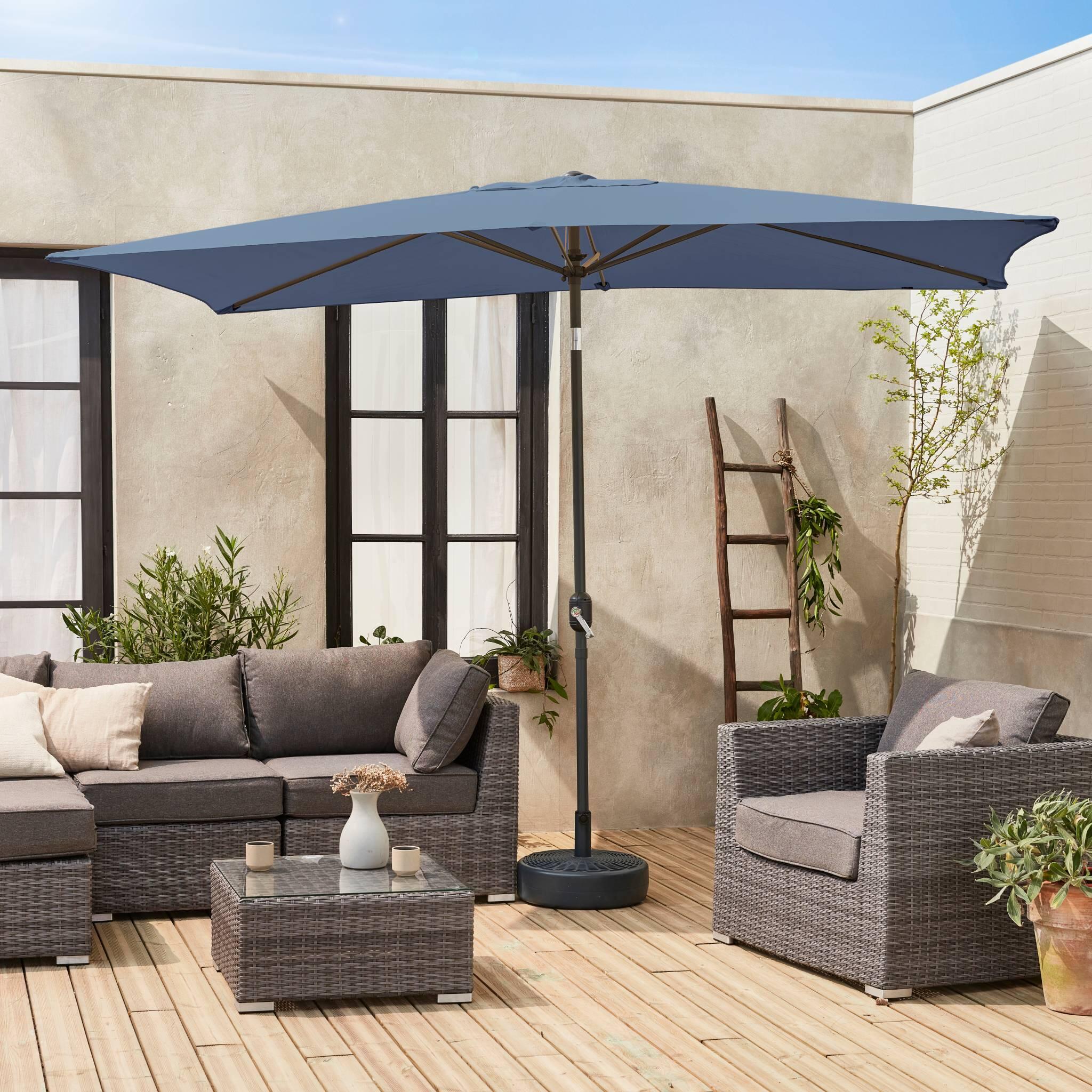 Parasol rectangular, 2x3m, Azul gris 2/6
