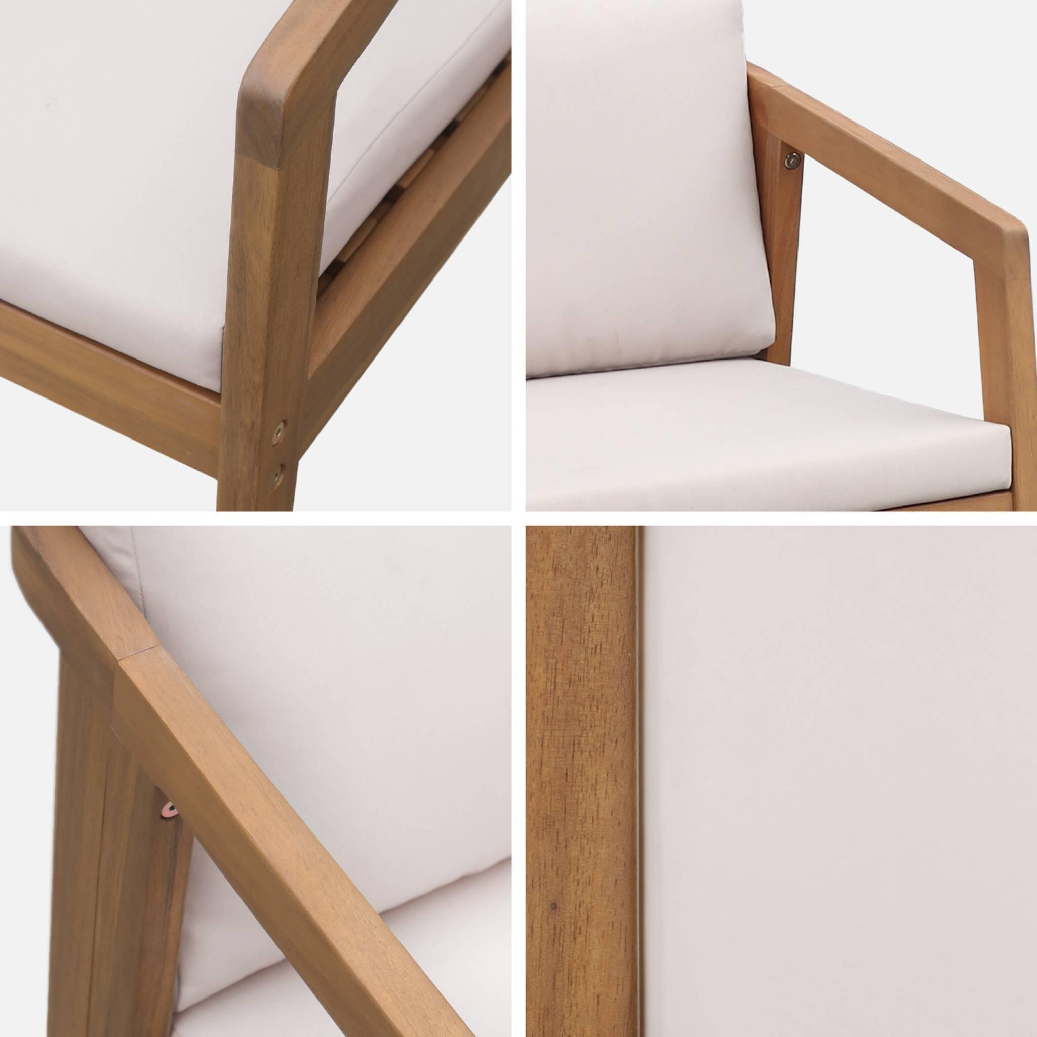 Cadeira de jardim em madeira de acácia, set de 2, Beige 6/6