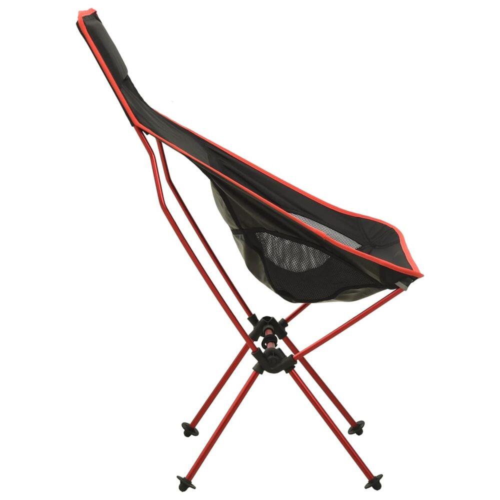 Silla de camping plegable PVC y aluminio negro 4/7