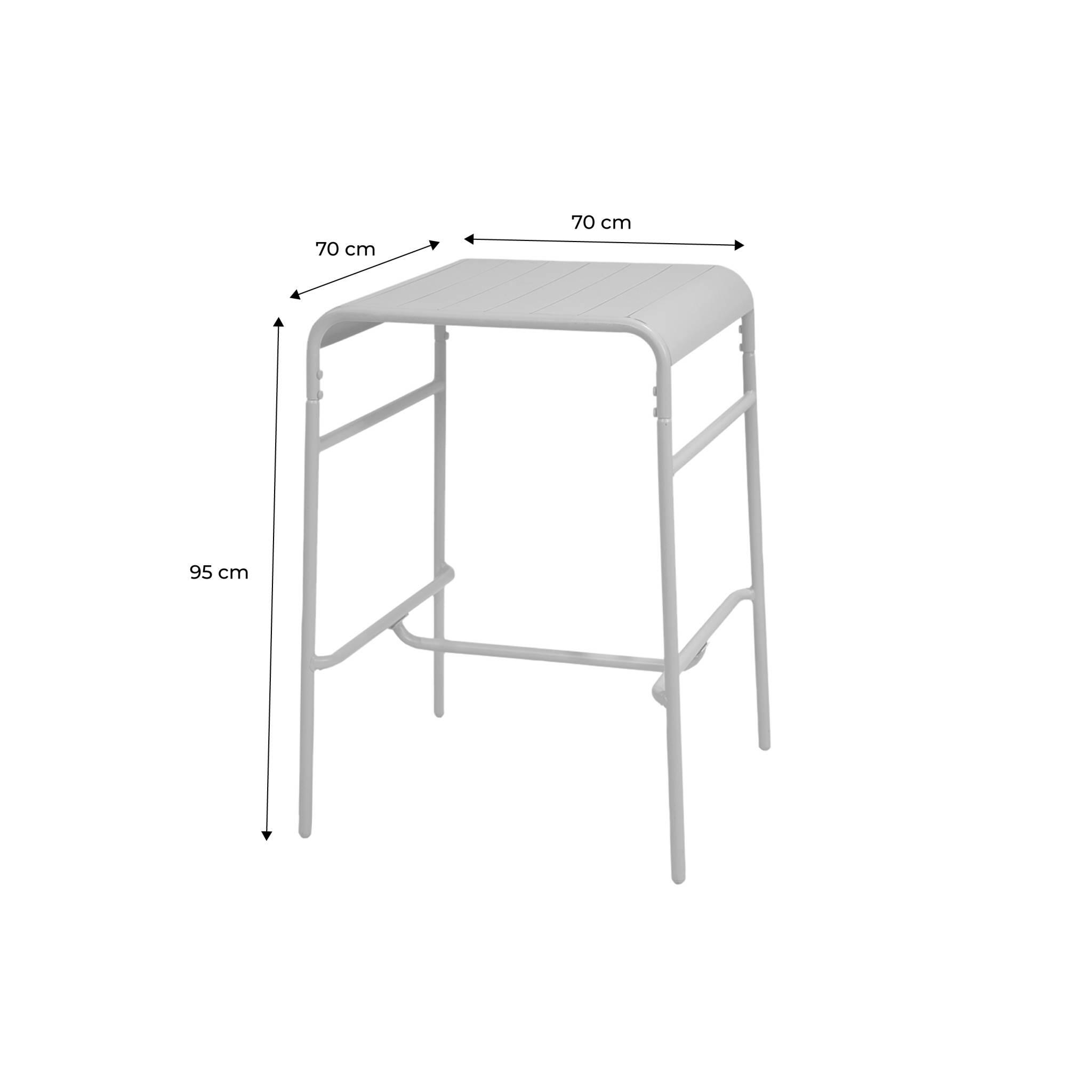 Tavolo da giardino a 2 posti in metallo 70x70cm, Verde kaki 5/6