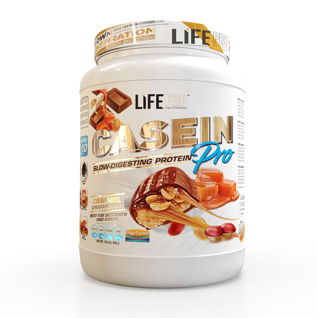 LIFE PRO NUTRITION Casein Pro - 900g Sniker - Chocolade Pinda Karamel LifePRO