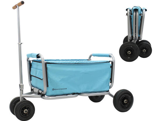 Beachtrekker LiFe faltbarer Bollerwagen + Feststellbremse Lufträder (Himmelblau)