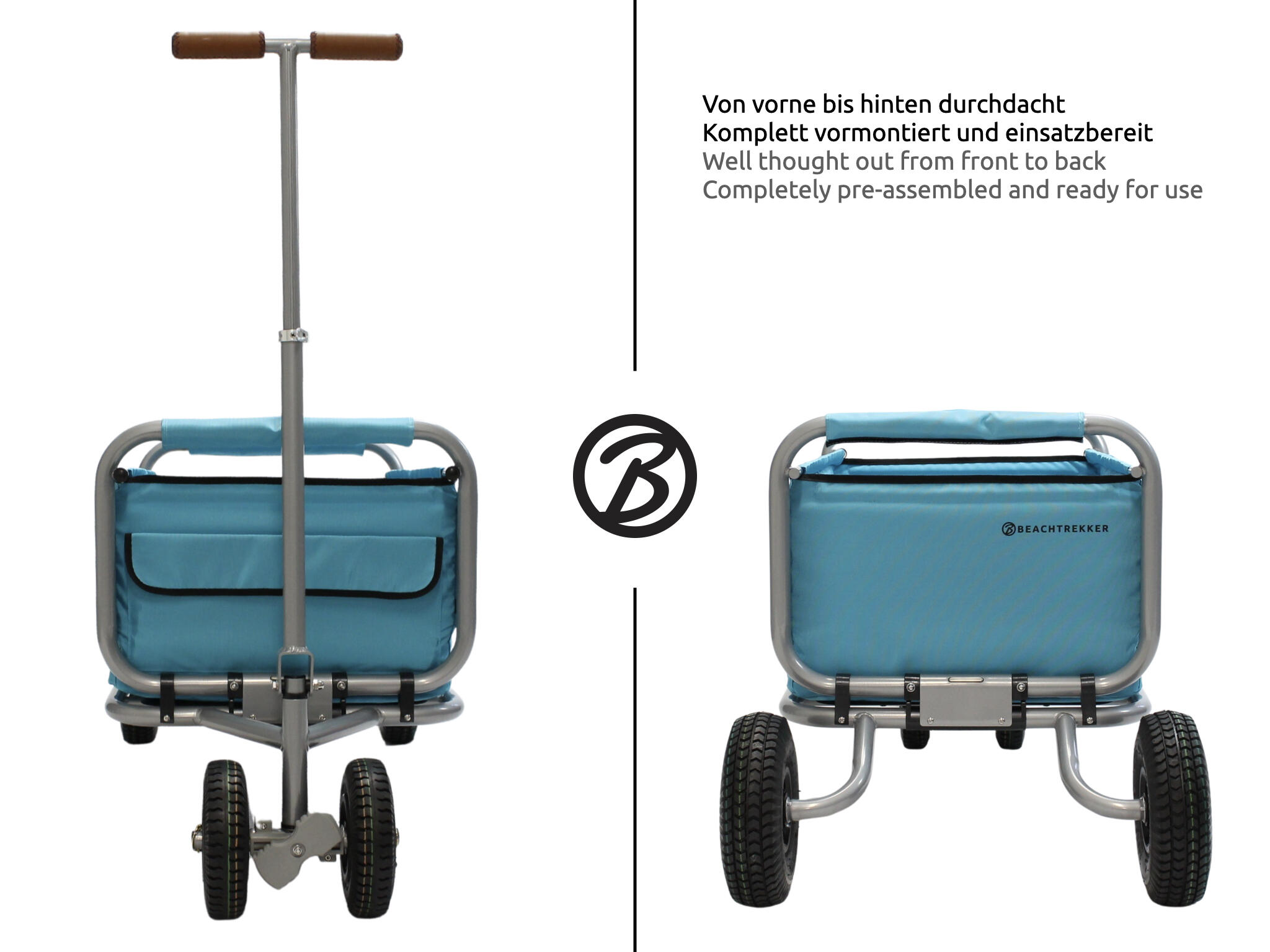 Beachtrekker LiFe faltbarer Bollerwagen + Feststellbremse PU-Reifen (Himmelblau) 7/7