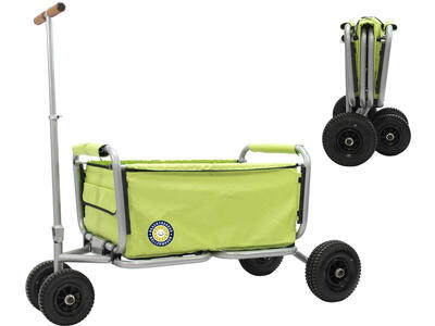 Beachtrekker LiFe faltbarer Bollerwagen + Feststellbremse mit Luftreifen (Grün)