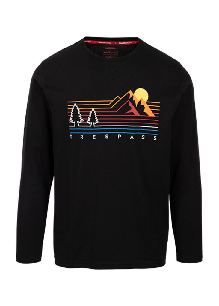 TRESPASS Trespass MACLEY maglia manica lunga uomo, 60% cotone/40% poliestere, nero