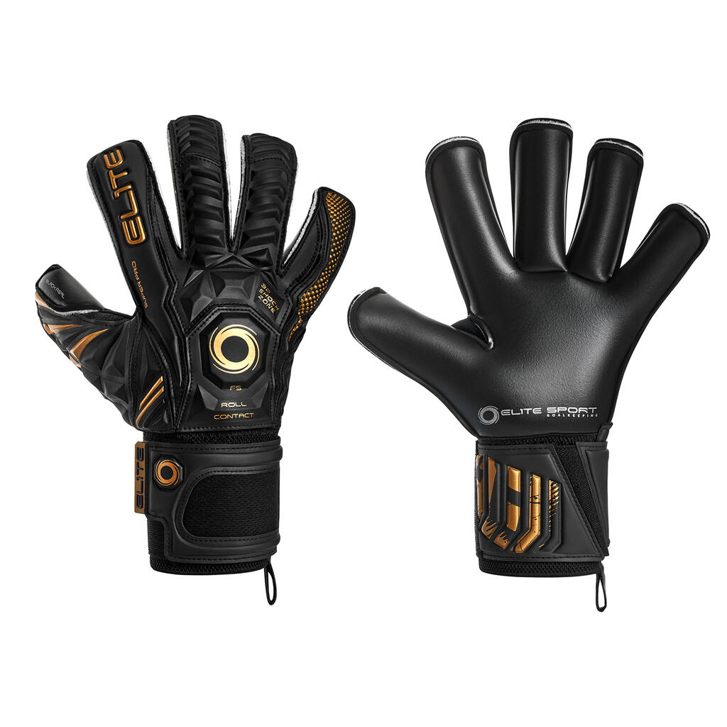 ELITE Elite BLACK REAL Goalkeeper Gloves Latex 4 mm Black