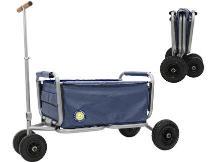 Beachtrekker LiFe faltbarer Bollerwagen + Feststellbremse mit Luftreifen (Blau)