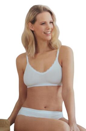Bustier femme CHAMP blanc sans coutures dentelle, maintien confortable
