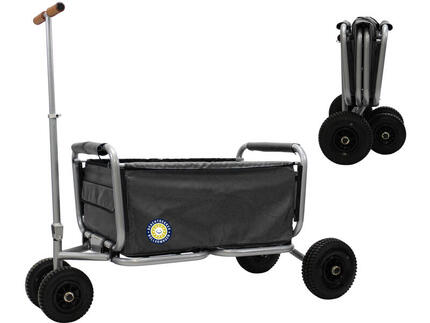Beachtrekker LiFe faltbarer Bollerwagen + Feststellbremse Luftreifen (Schwarz)