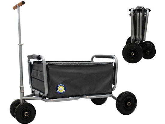 Beachtrekker LiFe faltbarer Bollerwagen + Feststellbremse Luftreifen (Schwarz)