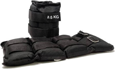 Paar enkel- en polsgewichten van 2,5 kg verstelbaar met klittenband ff