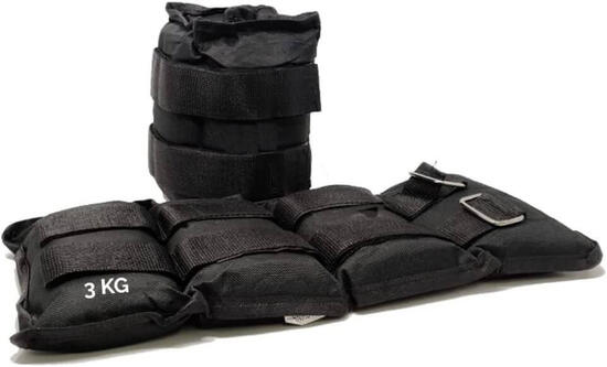 Coppia Pesi per Caviglie e Polsi da 3 Kg Regolabili a Strappo FF