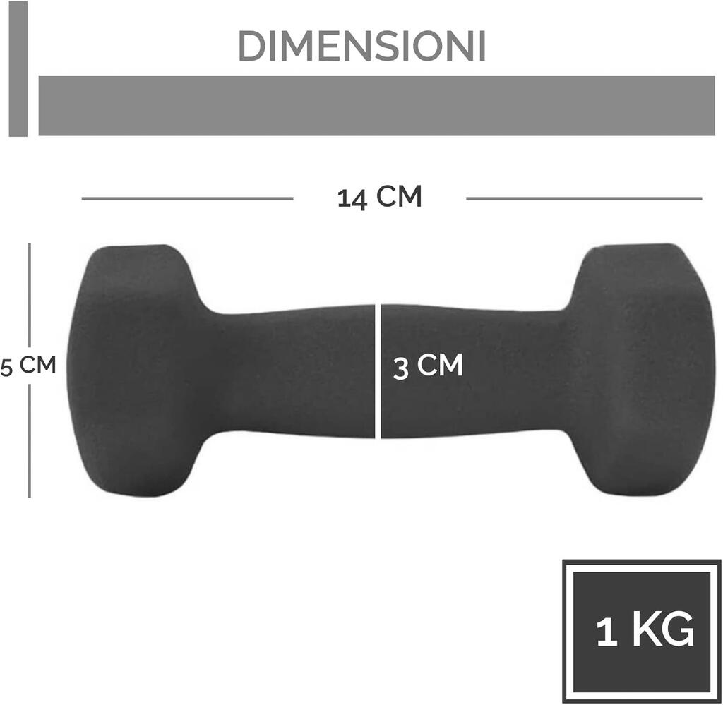 Coppia Manubri Esagonali in Neoprene da 1 Kg FF 2/7