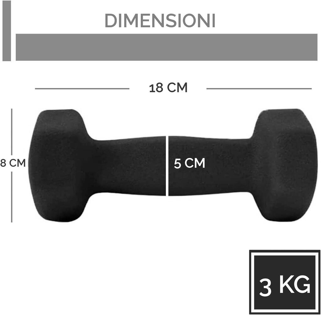 Paire d'Haltères Hexagonaux en Néoprène de 3 kg FF 2/7
